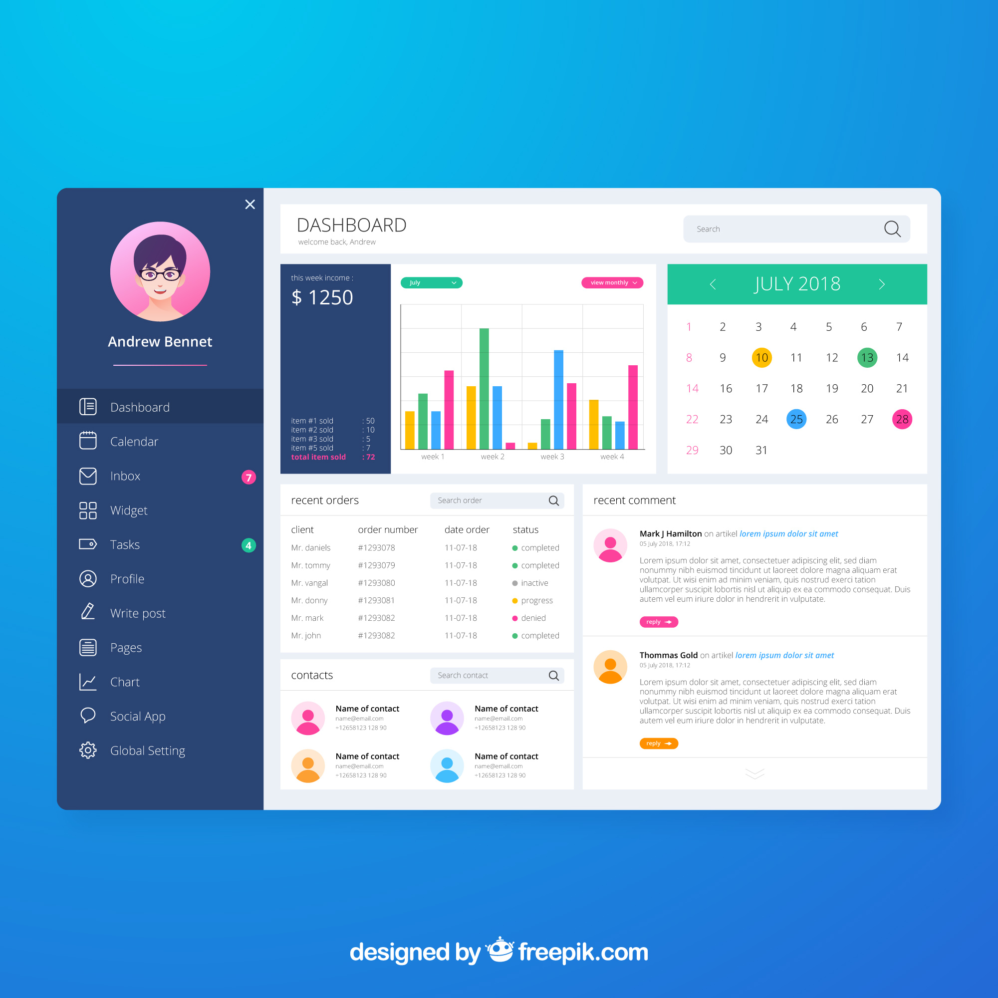 React Admin Dashboard
